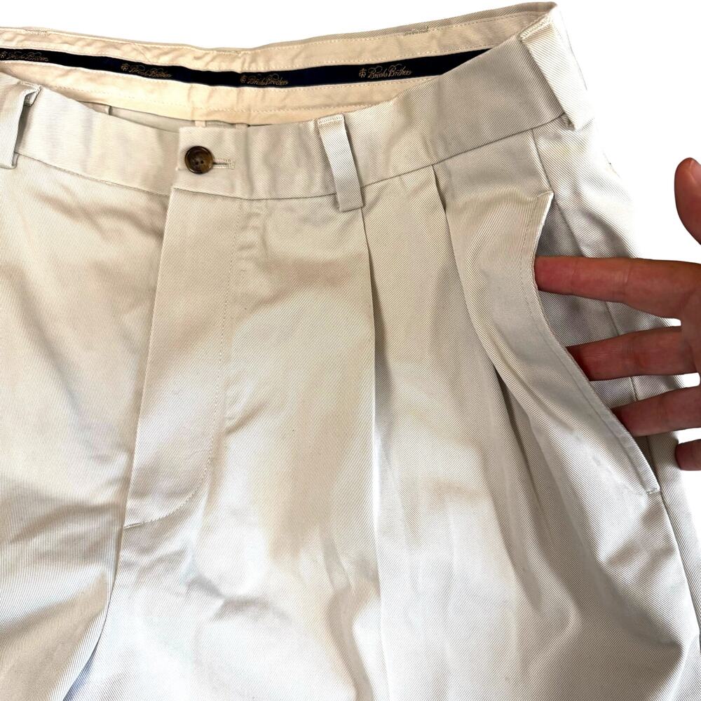 Brooks Brothers Elliot Fit Stretch Cotton Advantage Chino Pants Mens Khaki 35x30 - Picture 3 of 9